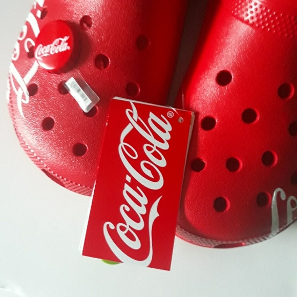 (New) RARE Crocs Coca Cola Classic Clogs & Coca Cola Bottle Cap Jibbitz (W10/M8) - Picture 11 of 12
